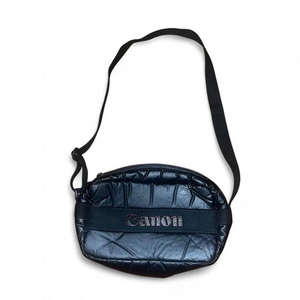 Canon Black Nylon Camera Crossbody Travel Bag with Adjustable Straps